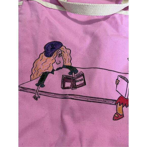 The Simpsons Lisa The Bell Jar Canvas Pink tote duffel bag - Picture 5 of 6